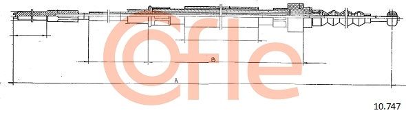 COFLE 92.10.747 Cable Pull, parking brake