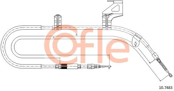 COFLE 92.10.7483 Cable Pull, parking brake