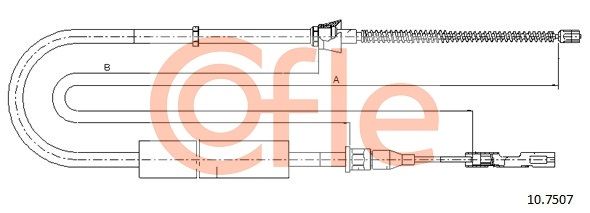 COFLE 92.10.7507 Cable Pull, parking brake