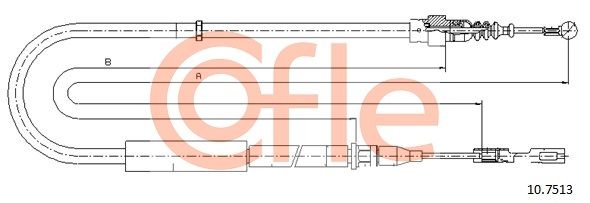 COFLE 92.10.7513 Cable Pull, parking brake