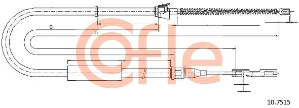 COFLE 92.10.7515 Cable Pull, parking brake