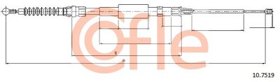 Cable Pull, parking brake COFLE 92.10.7519