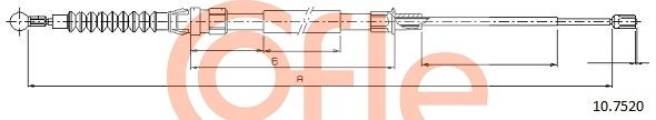 COFLE 92.10.7520 Cable Pull, parking brake