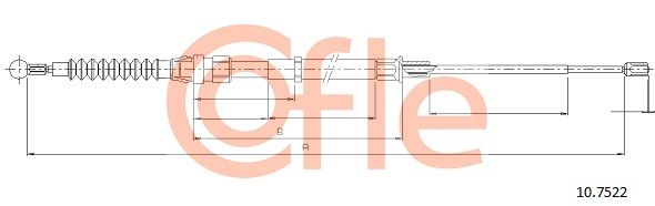 COFLE 92.10.7522 Cable Pull, parking brake