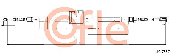 COFLE 92.10.7557 Cable Pull, parking brake
