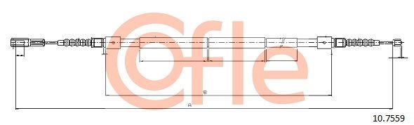 COFLE 92.10.7559 Cable Pull, parking brake
