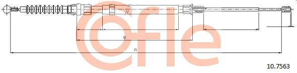 COFLE 92.10.7563 Cable Pull, parking brake