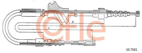 COFLE 92.10.7581 Cable Pull, parking brake