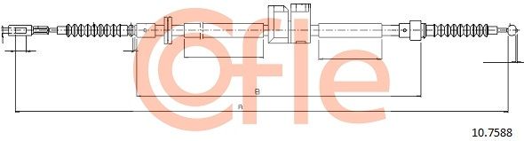 COFLE 92.10.7588 Cable Pull, parking brake