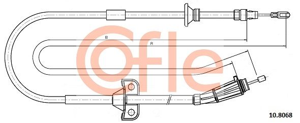 COFLE 92.10.8068 Cable Pull, parking brake