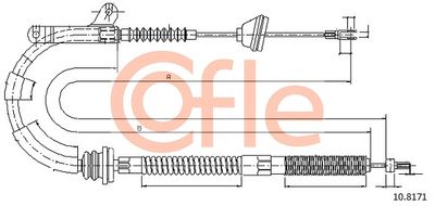 Cable Pull, parking brake COFLE 92.10.8171