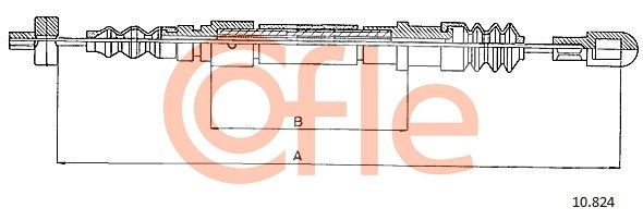 COFLE 92.10.824 Cable Pull, parking brake