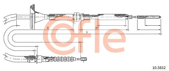 COFLE 92.10.8532 Cable Pull, parking brake