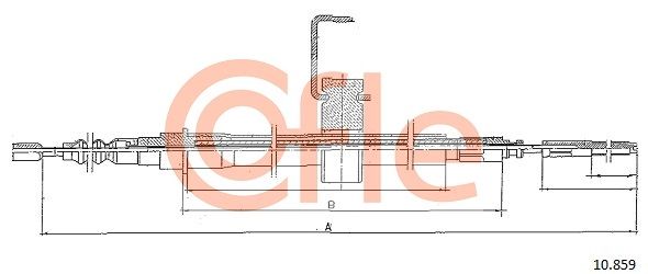 COFLE 92.10.859 Cable Pull, parking brake