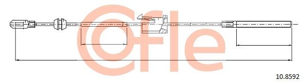 COFLE 92.10.8592 Cable Pull, parking brake
