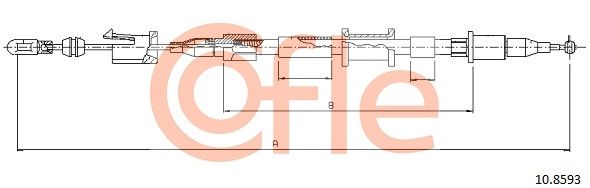COFLE 92.10.8593 Cable Pull, parking brake