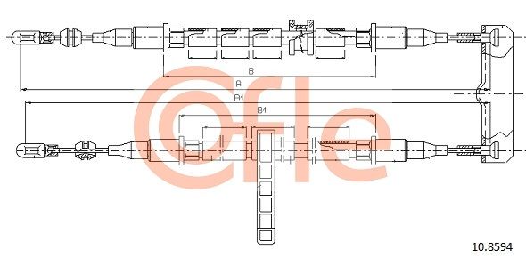 COFLE 92.10.8594 Cable Pull, parking brake