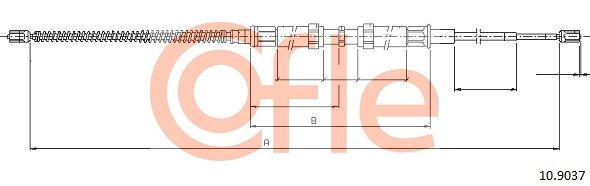 COFLE 92.10.9037 Cable Pull, parking brake