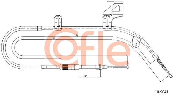 COFLE 92.10.9041 Cable Pull, parking brake