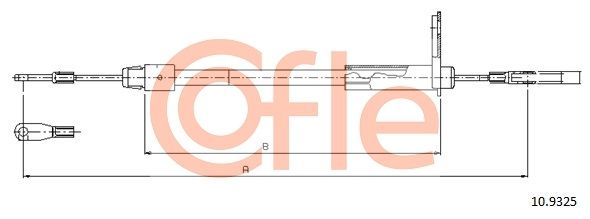 COFLE 92.10.9325 Cable Pull, parking brake
