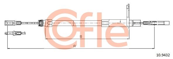 COFLE 92.10.9432 Cable Pull, parking brake
