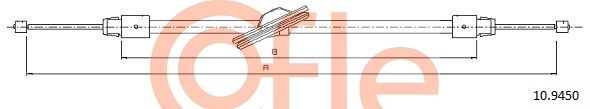 COFLE 92.10.9450 Cable Pull, parking brake