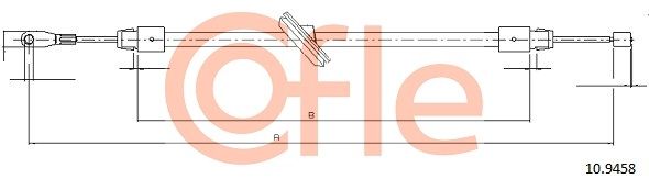 COFLE 92.10.9458 Cable Pull, parking brake