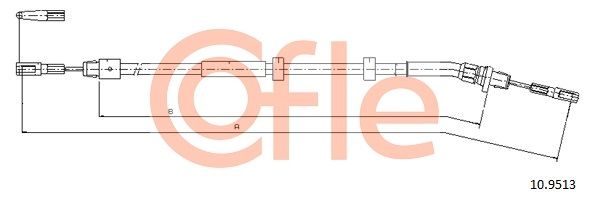 COFLE 92.10.9513 Cable Pull, parking brake