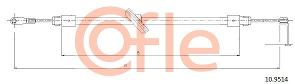 COFLE 92.10.9514 Cable Pull, parking brake