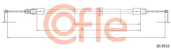 COFLE 92.10.9515 Cable Pull, parking brake