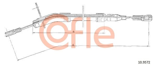 COFLE 92.10.9572 Cable Pull, parking brake