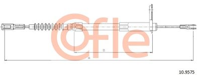 Cable Pull, parking brake COFLE 92.10.9575