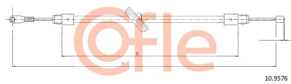 COFLE 92.10.9576 Cable Pull, parking brake