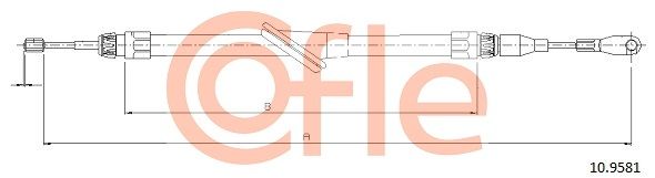 COFLE 92.10.9581 Cable Pull, parking brake