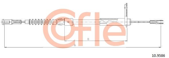 COFLE 92.10.9586 Cable Pull, parking brake