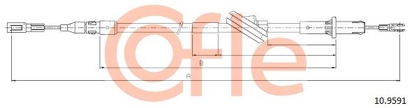 COFLE 92.10.9591 Cable Pull, parking brake