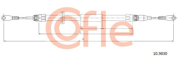 COFLE 92.10.9830 Cable Pull, parking brake