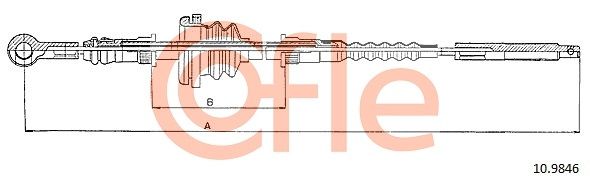 COFLE 92.10.9846 Cable Pull, parking brake