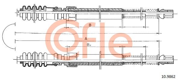 COFLE 92.10.9862 Cable Pull, parking brake