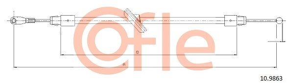 COFLE 92.10.9863 Cable Pull, parking brake