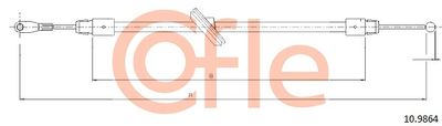 Cable Pull, parking brake COFLE 92.10.9864