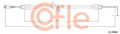Cable Pull, parking brake COFLE 92.10.9868