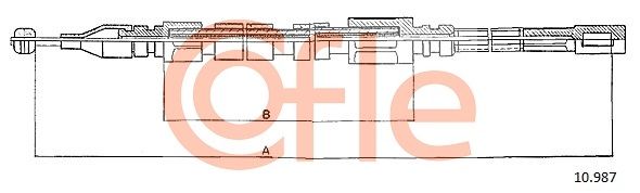 COFLE 92.10.987 Cable Pull, parking brake