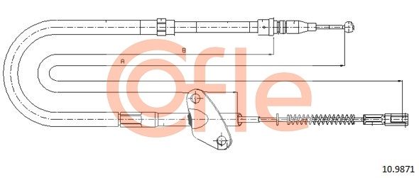 COFLE 92.10.9871 Cable Pull, parking brake