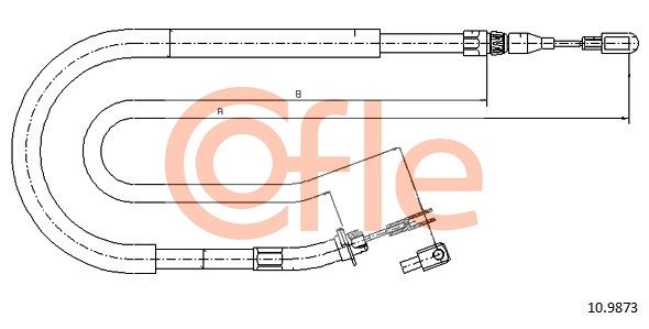 COFLE 92.10.9873 Cable Pull, parking brake
