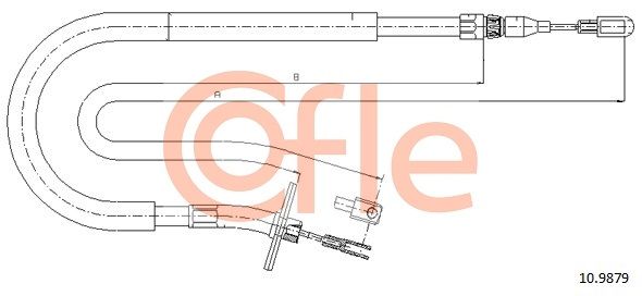 COFLE 92.10.9879 Cable Pull, parking brake