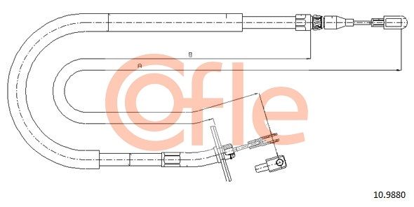 COFLE 92.10.9880 Cable Pull, parking brake