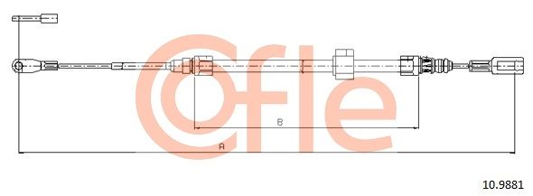 COFLE 92.10.9881 Cable Pull, parking brake