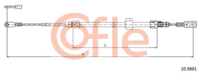 Cable Pull, parking brake COFLE 92.10.9881