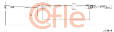 Cable Pull, parking brake COFLE 92.10.9885